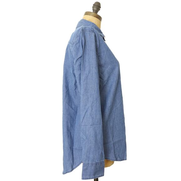 Everlane Chambray Jean Relaxed Button Up Shirt Size XS Blue Long Sleeve NEW B63 - Picture 2 of 5